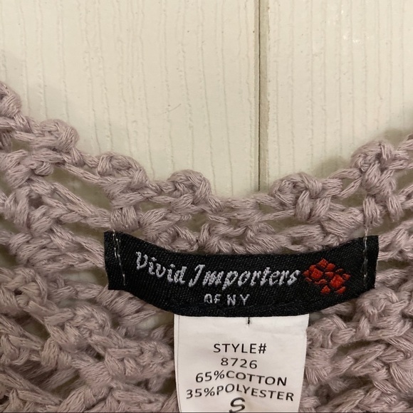 Lavender Knit Lagenlook Western Crochet Blouse - Picture 2 of 6